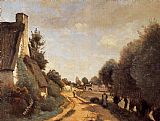 Jean-baptiste-camille Corot Canvas Paintings - A Road near Arras